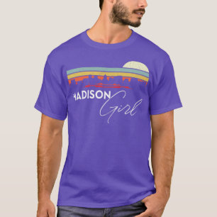 Madison Girl Retro Sunset City Skyline Souvenir T Shirt