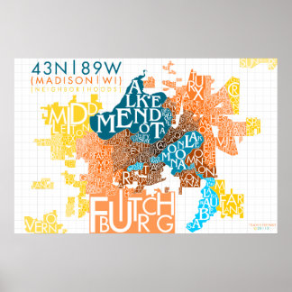 Madison-grannskap - typografi *UPPDATERAD* Poster
