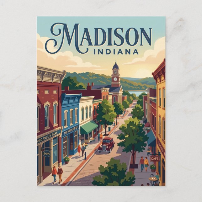 Madison Historic District Indiana Vykort (Framsida)