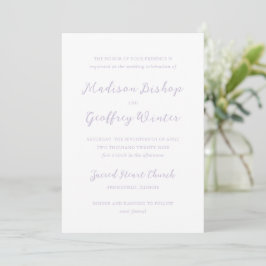 Madison Lilac Elegant bröllop Inbjudningar