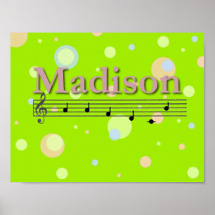 Madison Musikalisk Namn Plantskola Rumsaffisch Poster