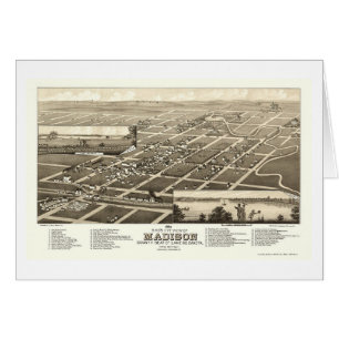 Madison panorama- karta för SD - 1883 Hälsningskort