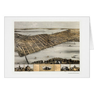 Madison panorama- karta för WI - 1867 Hälsningskort