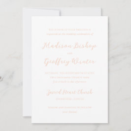 Madison Peach Elegant bröllop Inbjudningar