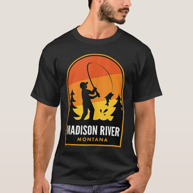 Madison River Montana Fishing T Shirt (Framsida)