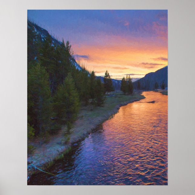 Madison River Sunset Poster (Framsidan)