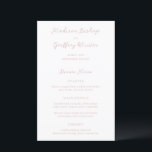 Madison Rosa Elegant bröllop Menu<br><div class="desc">Klassiska menyer i stil bröllop med en enkel utformning av eleganten med namn i skript och dina uppgifter i serif typsnitt.</div>