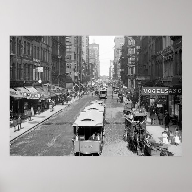 Madison Street, Chicago, 1900 Poster (Framsidan)