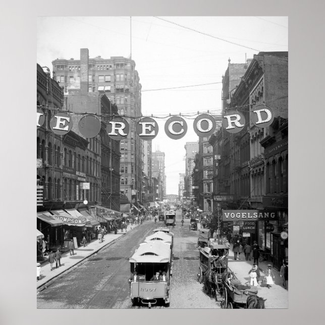 Madison Street, Chicago, 1900 Poster (Framsidan)