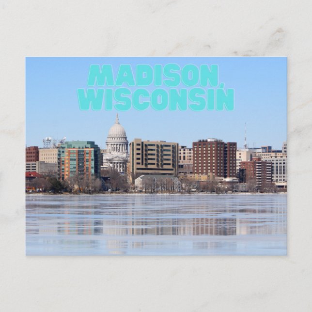 Madison, vykort för Wisconsin (Framsida)
