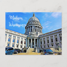 Madison, vykort för Wisconsin Huvudstad