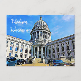 Madison, vykort för Wisconsin Huvudstad