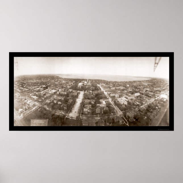 Madison WI Aerial Photo 1908 Poster (Framsidan)
