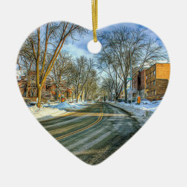 Madison, Wisconsin Cheese Head-julen Keepie Julgransprydnad Keramik