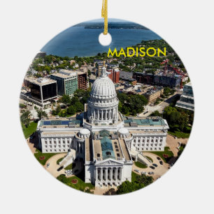 Madison Wisconsin cirklar prydnaden Julgransprydnad Keramik