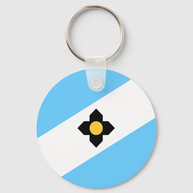Madison (Wisconsin) City flagga Keychain Nyckelring (Framsida)