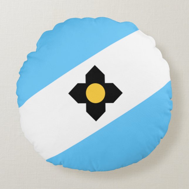 Madison (Wisconsin) City flagga Rund Kudde (Framsidan)