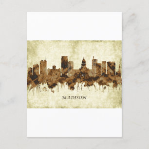 Madison Wisconsin Cityscape Helg Vykort
