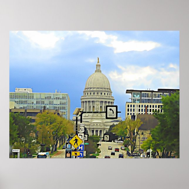 Madison Wisconsin, Digital Art, Wall Art Poster (Framsidan)