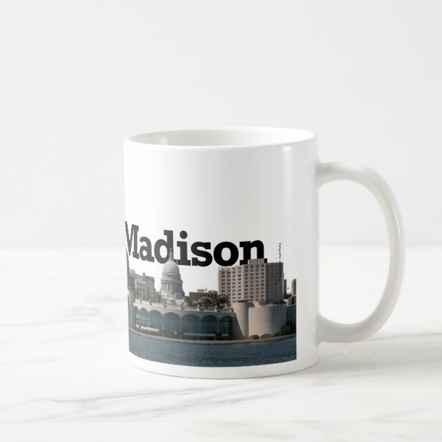 Madison Wisconsin horisont med Madison i himmlen Kaffemugg (Höger)