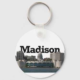 Madison Wisconsin horisont med Madison i himmlen Nyckelring