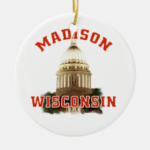 Madison Wisconsin Julgransprydnad Keramik