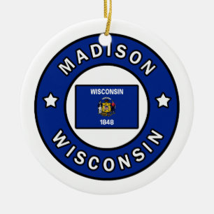 Madison Wisconsin Julgransprydnad Keramik