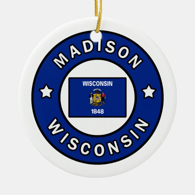 Madison Wisconsin Julgransprydnad Keramik (Framsidan)
