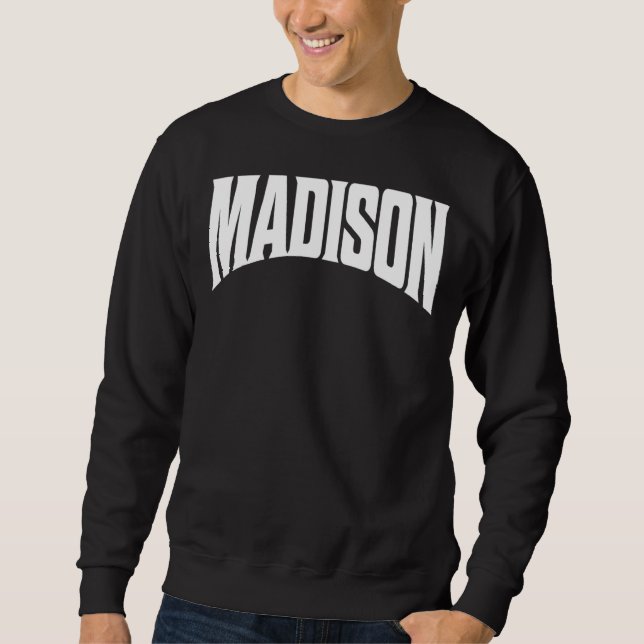 Madison Wisconsin Lång Ärmad Tröja (Framsida)