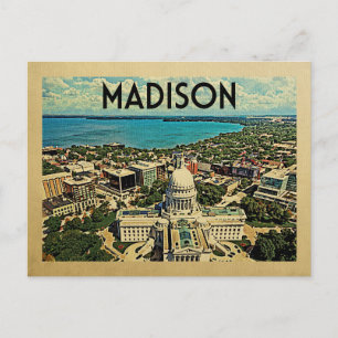 Madison Wisconsin Postcard Vintage resor Vykort