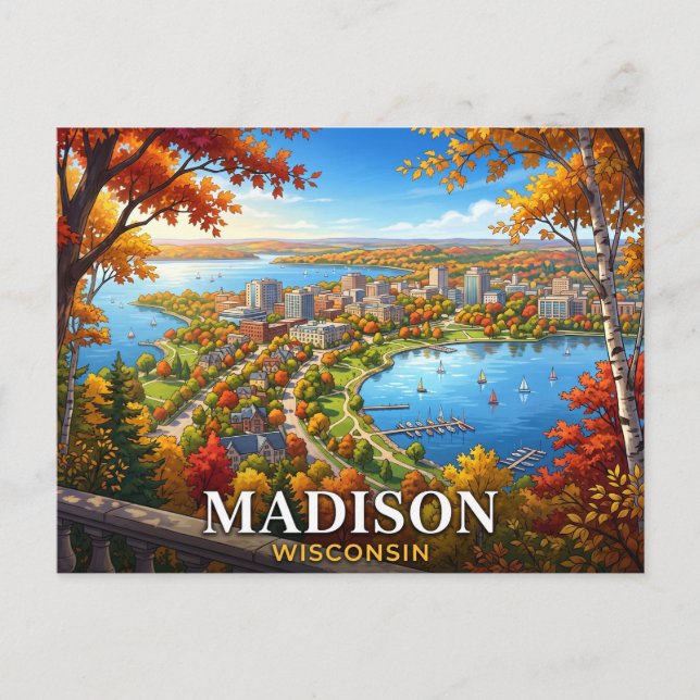 Madison Wisconsin Resa Vykort (Framsida)