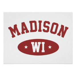 Madison Wisconsin Retro Sporty Typography Wall Art Perfect Poster