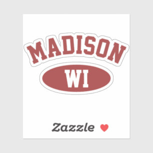 Madison, Wisconsin Retro typografi vinyl dekal