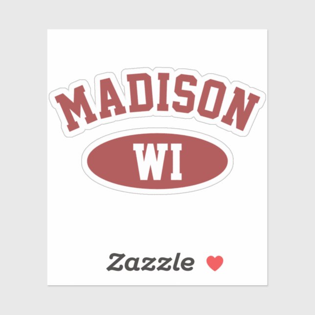 Madison, Wisconsin Retro typografi vinyl dekal (Ark)