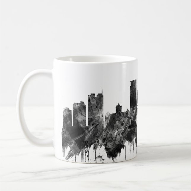 Madison Wisconsin Skyline BW Kaffemugg (Vänster)