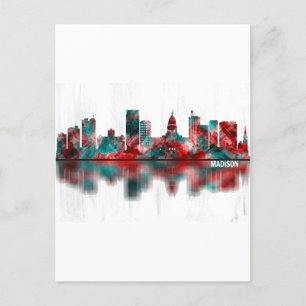 Madison Wisconsin Skyline Helg Vykort