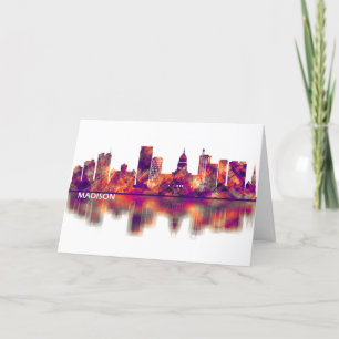 Madison Wisconsin Skyline Helgkort