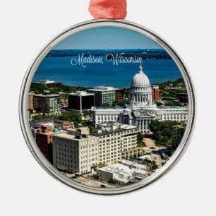 Madison, Wisconsin skyline Julgransprydnad Metall