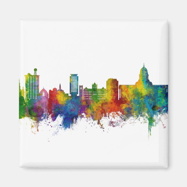 Madison Wisconsin Skyline Magnet (Framsidan)