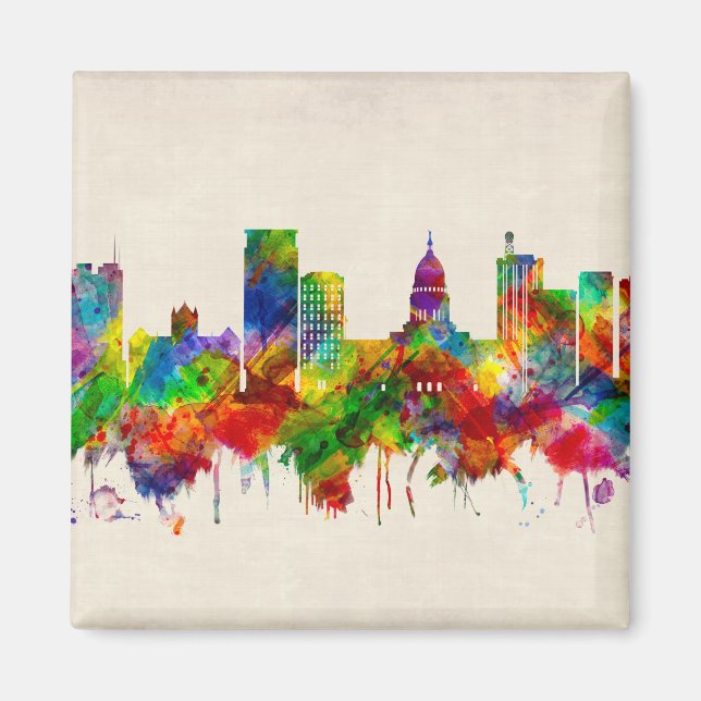 Madison Wisconsin Skyline Magnet (Framsidan)