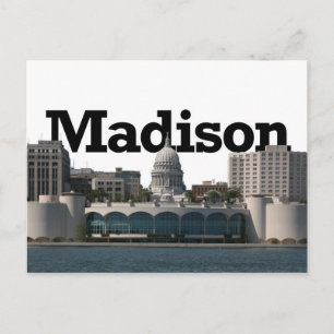 Madison Wisconsin Skyline med Madison i Himlar Vykort
