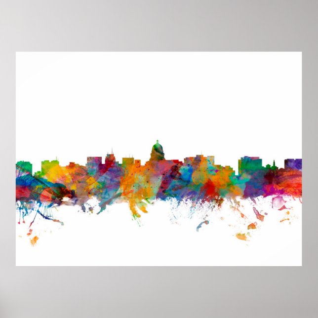Madison Wisconsin Skyline Poster (Framsidan)
