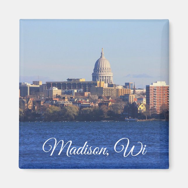 Madison, Wisconsin Souvenir Keepsaké Magnet (Framsidan)
