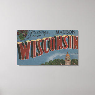 Madison Wisconsin (statlig huvudstad/blomman) Canvastryck