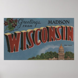 Madison, Wisconsin (statligt kapital/blomma) Poster