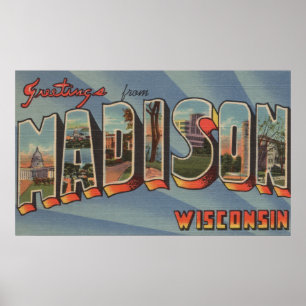 Madison Wisconsin - stora brevplatser Poster