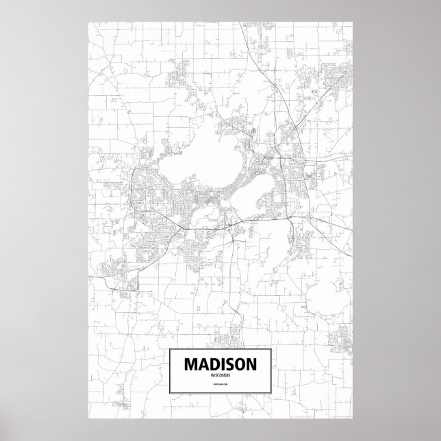 Madison, Wisconsin (svart på vitt) Poster (Framsidan)