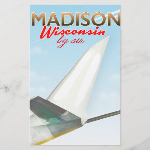 Madison Wisconsin USA Vintage flight poster Brevpapper