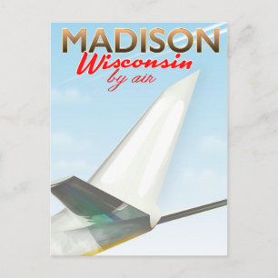 Madison Wisconsin USA Vintage flight poster Vykort