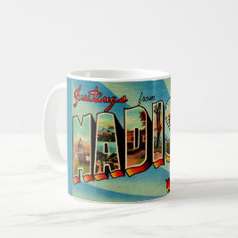 Madison Wisconsin Välkomst vykort Kaffemugg